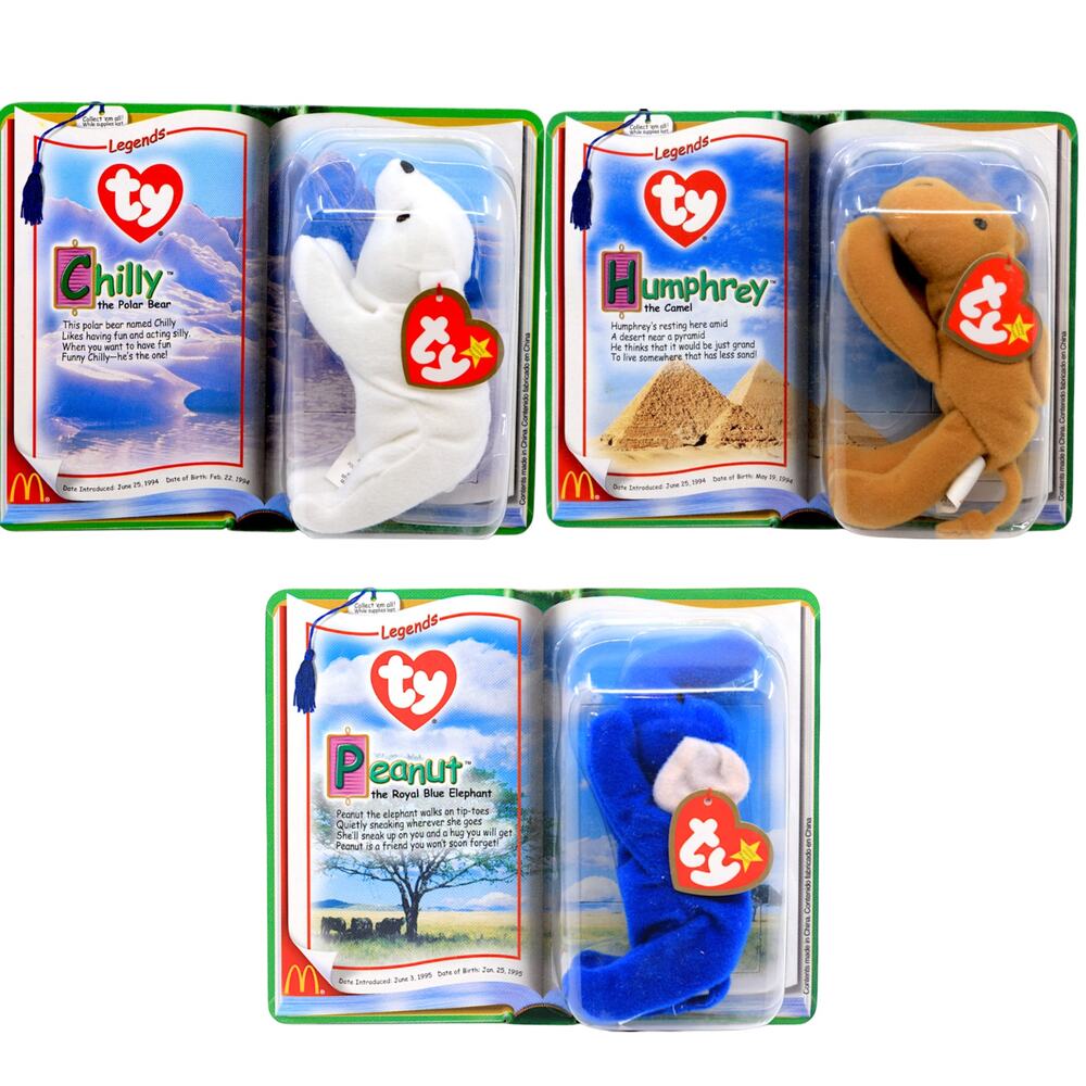 Teenie Beanie Babies 2000 Legends Trio [Set of 3] Chilly, Humphrey & Peanut